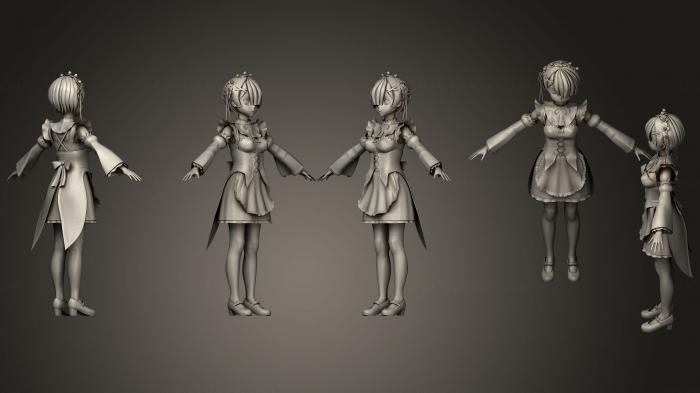 Figurines of girls (STKGL_0350) 3D model for CNC machine